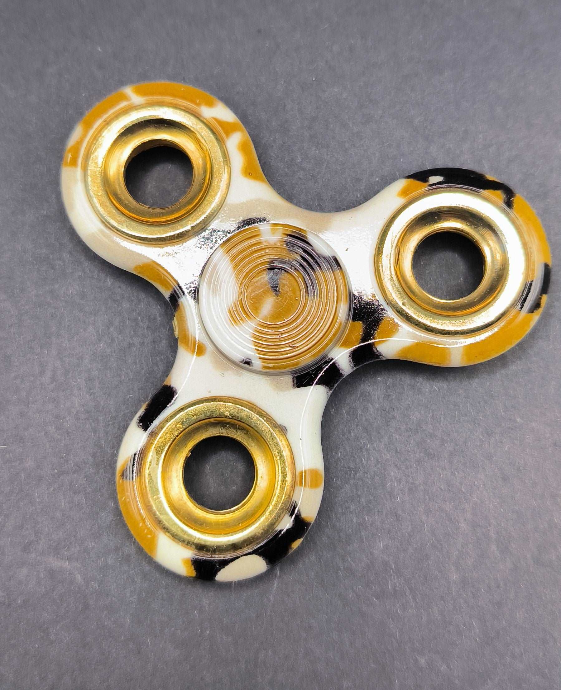 Fidget Spinner Camouflage Orange mit kugellager Ringe Gold