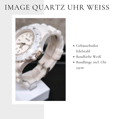 Quartz Uhr Weiß nah aufnahme