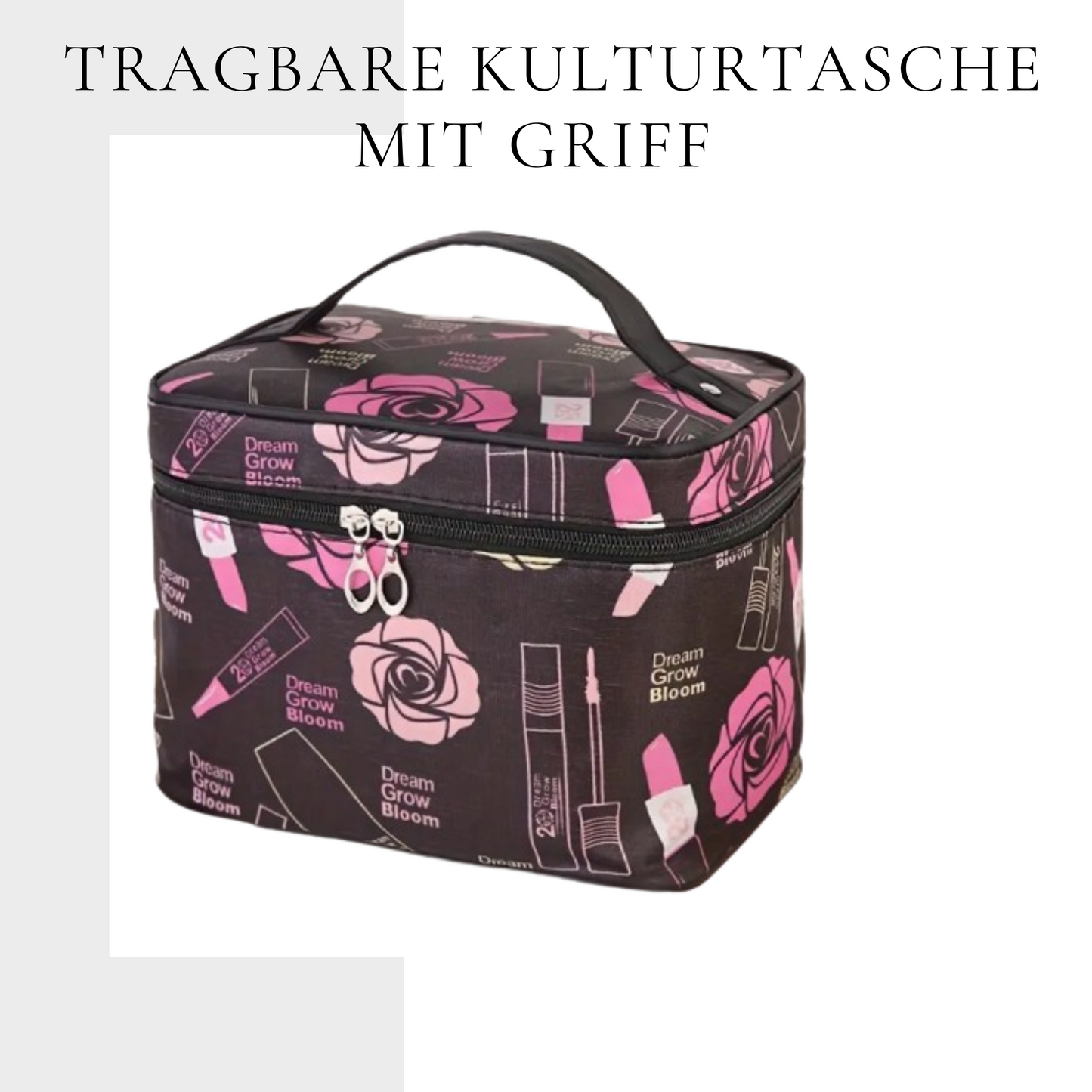 Kulturtasche mit Griff und Muster