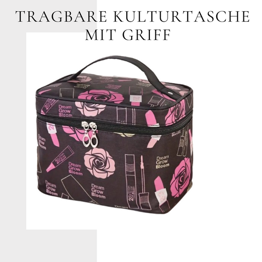 Kulturtasche mit Griff und Muster