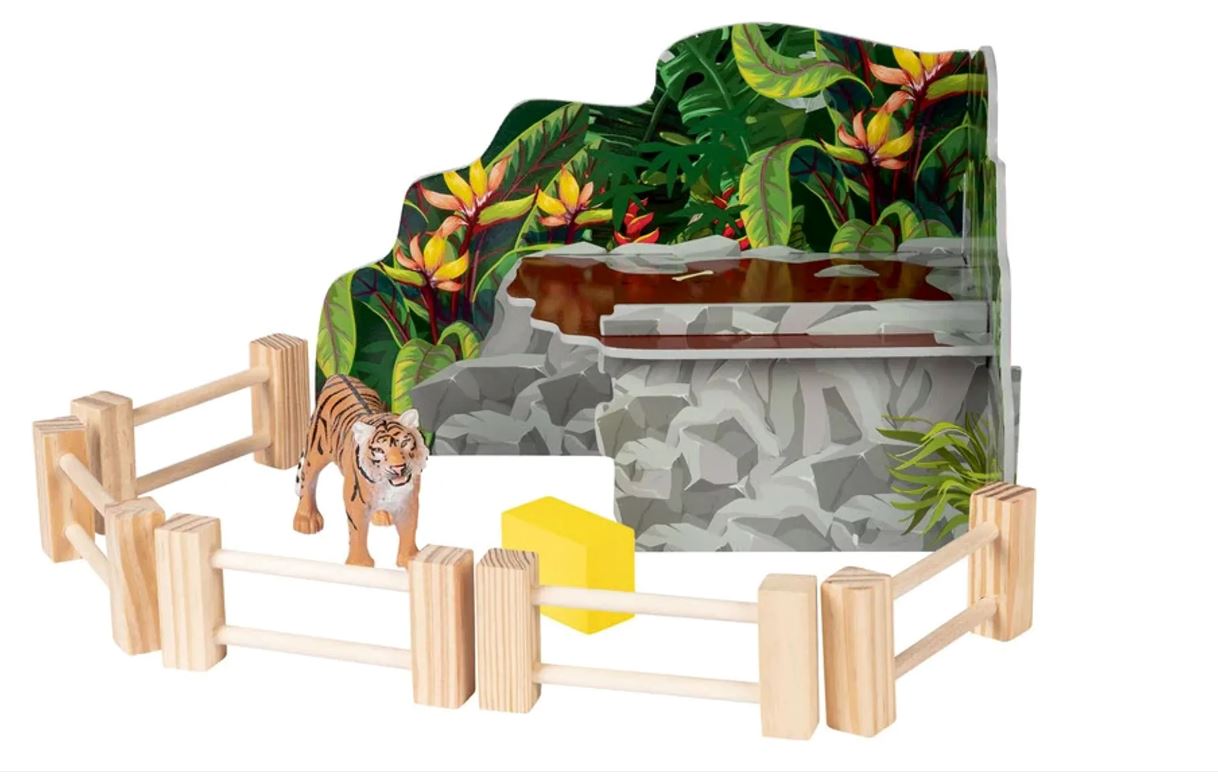 Playtive Spieltiere Set, Tigergehege, aus Holz, Kinderspielzeug Holzspielzeug Playtive 