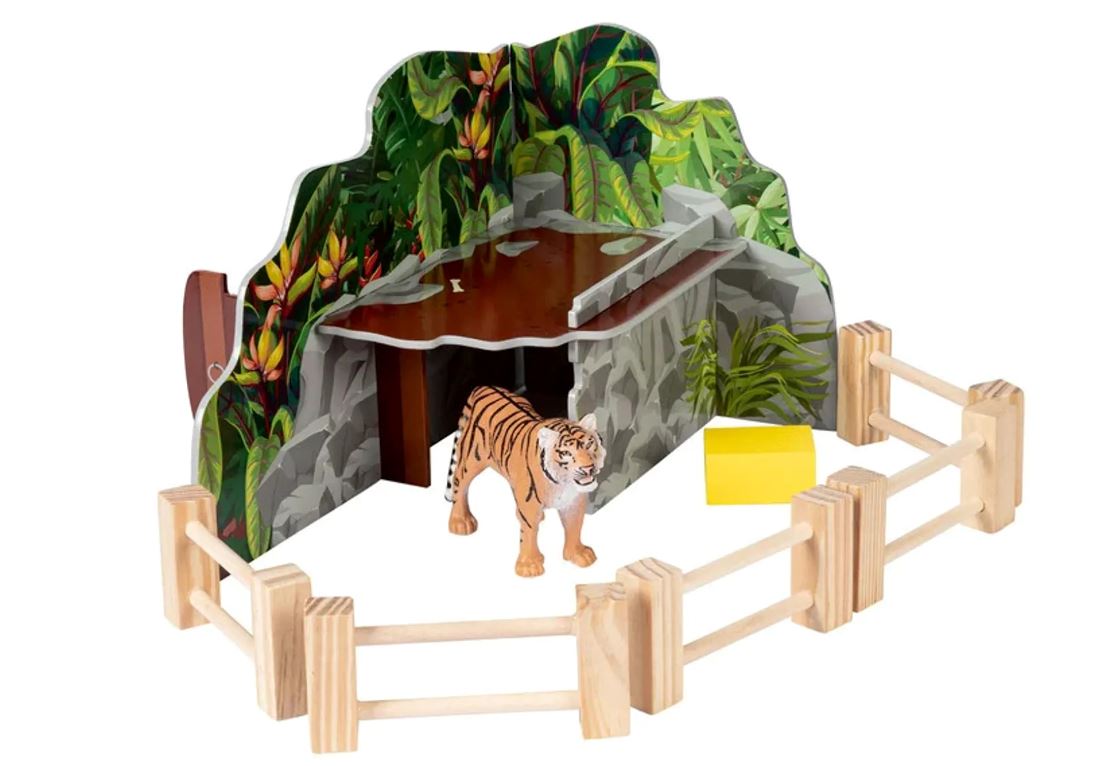 Playtive Spieltiere Set, Tigergehege, aus Holz, Kinderspielzeug Holzspielzeug Playtive 