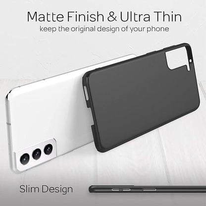 NALIA Ultra-Dünnes Hardcase kompatibel mit Samsung Galaxy S21 Hülle, Anti-Fingerabdruck Seidig-Matt rutschfest Extra-Leicht 0,5mm Schlank, Harte Schutzhülle Handyhülle Slim-Fit Cover, Farbe:Schwarz - Retouren-Rebell