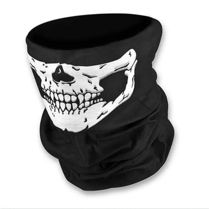 Totenkopf Maske, Sturmmaske, Skull Skelett Maske für Motorrad Fahrrad Ski Halloween, Schwarz - Retouren-Rebell